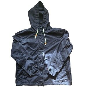 THE GAP DARK INDIGO NAVY BLUE NAUTICAL HOODED JACKET ‎ WOMEN'S SIZE XL Fisherman
